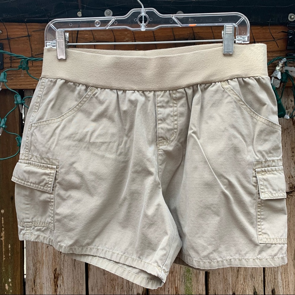 Motherhood Maternity shorts size small, color: Tan, 4 front pockets